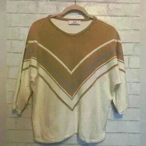 M Magaschoni sz M Dolman Sleeve Sweater vertical stripes viscose blend